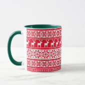 Nordic Snowflake Rentier Ugly Christmas Sweater Tasse (Links)