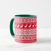 Nordic Snowflake Rentier Ugly Christmas Sweater Tasse (Vorderseite Links)