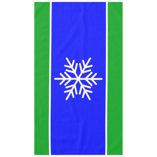 Nordic Snowflake Royal Blue Kelly Green Streifen Tischdecke (Vorderseite)