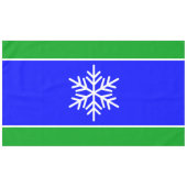 Nordic Snowflake Royal Blue Kelly Green Streifen Tischdecke (Vorderseite (Horizontal))