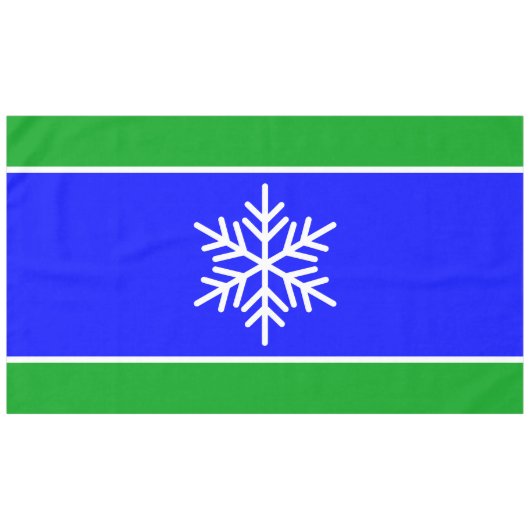 Nordic Snowflake Royal Blue Kelly Green Streifen Tischdecke (Vorderseite (Horizontal))