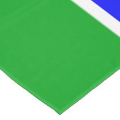 Nordic Snowflake Royal Blue Kelly Green Streifen Tischdecke (Schrägansicht)