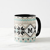 Nordic Snowflake Winter Sweater Pattern Tasse (VorderseiteRechts)