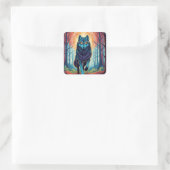 Nordic Spirit Wolf Square Sticker (Tasche)