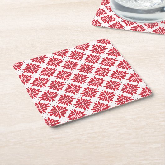 Nordic Star rot und weiß Rechteckiger Pappuntersetzer (angewinkelt)