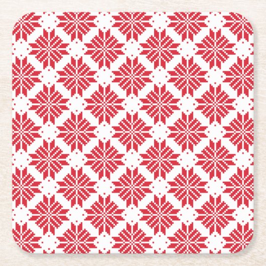 Nordic Star rot und weiß Rechteckiger Pappuntersetzer (Vorderseite)