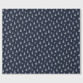 Nordic Stone Blue-Gray Weihnachtsbaumen Dunkel Geschenkpapier (Flach)