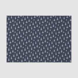 Nordic Stone Blue-Gray Weihnachtsbaumen Dunkel Seidenpapier
