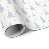 Nordic Stone Blue-Gray Weihnachtsbaumen White Geschenkpapier (Rolleneckpunkt)