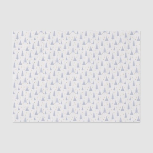 Nordic Stone Blue-Gray Weihnachtsbaumen White Seidenpapier (Vorderseite)