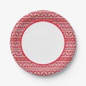 Nordic Strick Holiday Sweater Print Pappteller (Vorderseite)