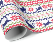 Nordic Style Cat Images Christmas Geschenkpapier (Rolleneckpunkt)