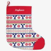 Nordic Style Cheerleader Pattern Christmas Großer Weihnachtsstrumpf (Vorderseite)