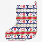 Nordic Style Cheerleader Pattern Christmas Großer Weihnachtsstrumpf (Rückseite)