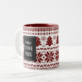 Nordic Style Christmas Sweater Personalisiert Zweifarbige Tasse (Vorderseite Links)