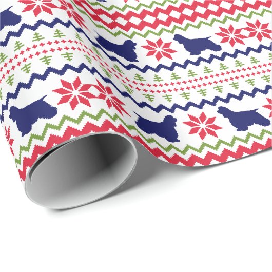 Nordic Style Cocker Spaniel Christmas Geschenkpapier (Rolleneckpunkt)