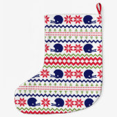 Nordic Style Football Helmut Pattern Christmas Großer Weihnachtsstrumpf (Rückseite)
