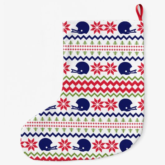 Nordic Style Football Helmut Pattern Christmas Großer Weihnachtsstrumpf (Rückseite)