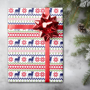 Nordic Style Französische Bulldogge Weihnachten Geschenkpapier