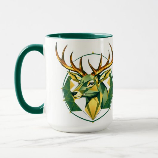 Nordic Style Geometric Deer Personalized Tasse (Links)