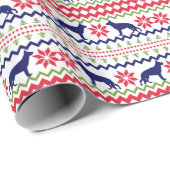 Nordic Style German Shepherd Dog Christmas Geschenkpapier (Rolleneckpunkt)