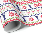 Nordic Style Golfer Christmas Geschenkpapier (Rolleneckpunkt)