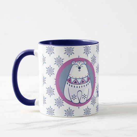 Nordic Style Snowman und Polar Bear Personalisiert Tasse (Links)