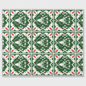 Nordic Style Weihnachtsfeiertag Reindeer Red Green Geschenkpapier (Flach)