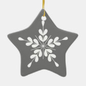 Nordic style white and grau star mit Blätter Keramik Ornament (Hinten)