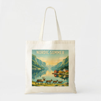 Nordic Summer – Vintage Scandinavian Fjord Travel Tragetasche