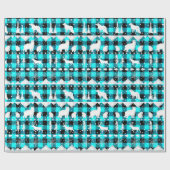 Nordic Sweater Aqua Buffalo Karierte Wintertiere Geschenkpapier (Flach)