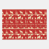 Nordic Sweater Beige & Gold Winter Animals Red Geschenkpapier Set (Vorderseite 3)