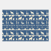 Nordic Sweater Beige Navy & Gold Wintertiere Geschenkpapier Set (Vorderseite 2)