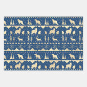 Nordic Sweater Beige Navy & Gold Wintertiere Geschenkpapier Set (Vorderseite 3)
