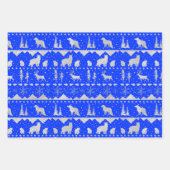 Nordic Sweater Black Blue Silver Winter Animals Geschenkpapier Set (Vorderseite 2)