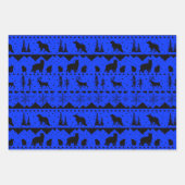 Nordic Sweater Black Blue Silver Winter Animals Geschenkpapier Set (Vorderseite 3)