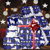 Nordic Sweater Blue Buffalo Karierte Wintertiere Geschenkpapier