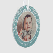 Nordic Sweater | Erstes Weihnachtsfest des Kindes Ornament (Vorderseite)