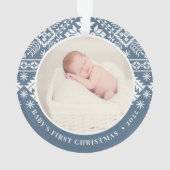 Nordic Sweater | Erstes Weihnachtsfest des Kindes Ornament (Rückseite)