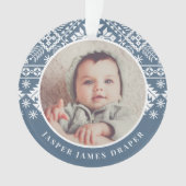 Nordic Sweater | Erstes Weihnachtsfest des Kindes Ornament (Vorderseite)