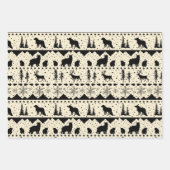 Nordic Sweater Gold Beige Schwarze Wintertiere Geschenkpapier Set (Vorderseite 3)