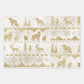 Nordic Sweater Gold Winter Animals Pearl White Geschenkpapier Set (Vorderseite 2)