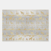 Nordic Sweater Gold Winter Animals Silver Ripple Geschenkpapier Set (Vorderseite 3)