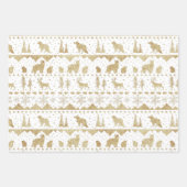 Nordic Sweater Gold Wintertiere gemischte Farbe Geschenkpapier Set (Vorderseite 3)