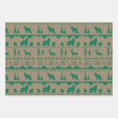 Nordic Sweater Green Black Beige Wintertiere Geschenkpapier Set (Vorderseite 3)