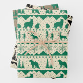 Nordic Sweater Green Black Beige Wintertiere Geschenkpapier Set (Beispiel)