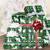 Nordic Sweater Green Buffalo Karierte Wintertiere Geschenkpapier
