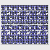 Nordic Sweater Lila Buffalo Karierte Wintertiere Geschenkpapier (Flach)