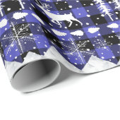 Nordic Sweater Lila Buffalo Karierte Wintertiere Geschenkpapier (Rolleneckpunkt)