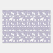 Nordic Sweater Lila White Silver Wintertiere Geschenkpapier Set (Vorderseite 2)